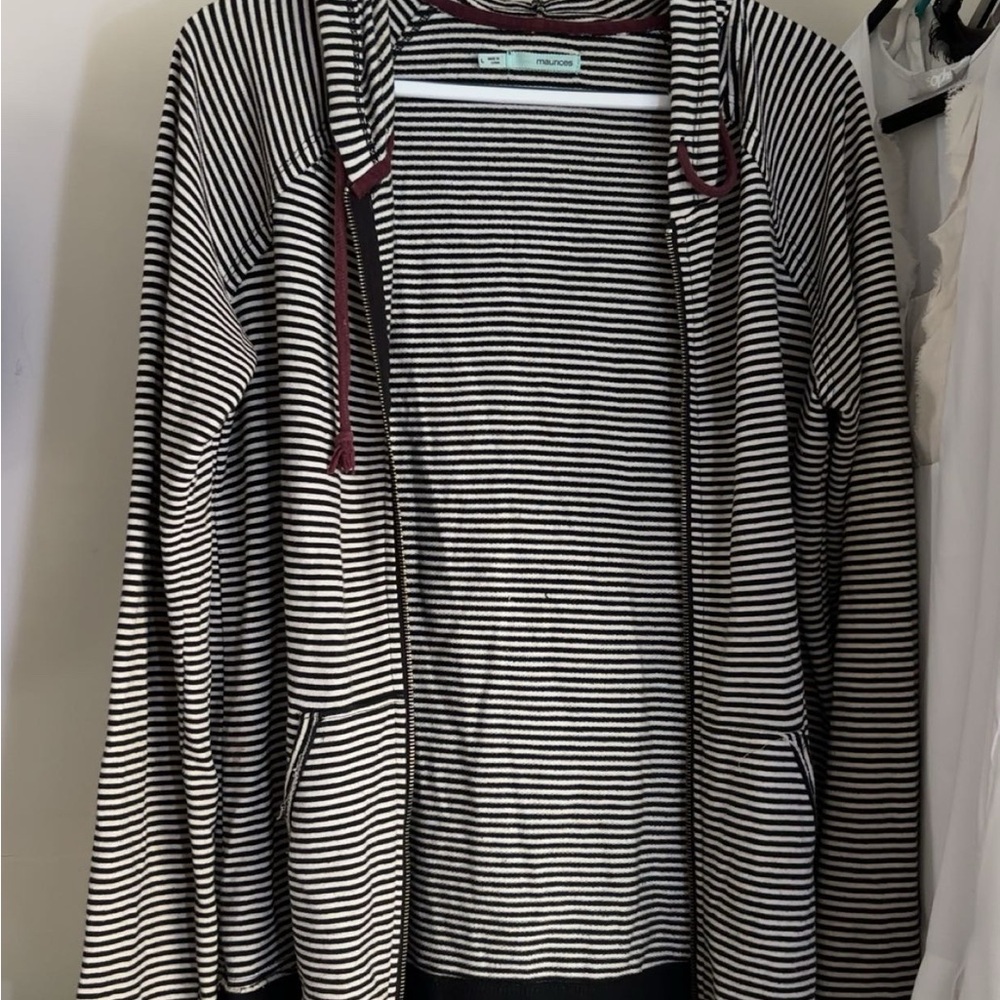 Striped Black and White Hoodie